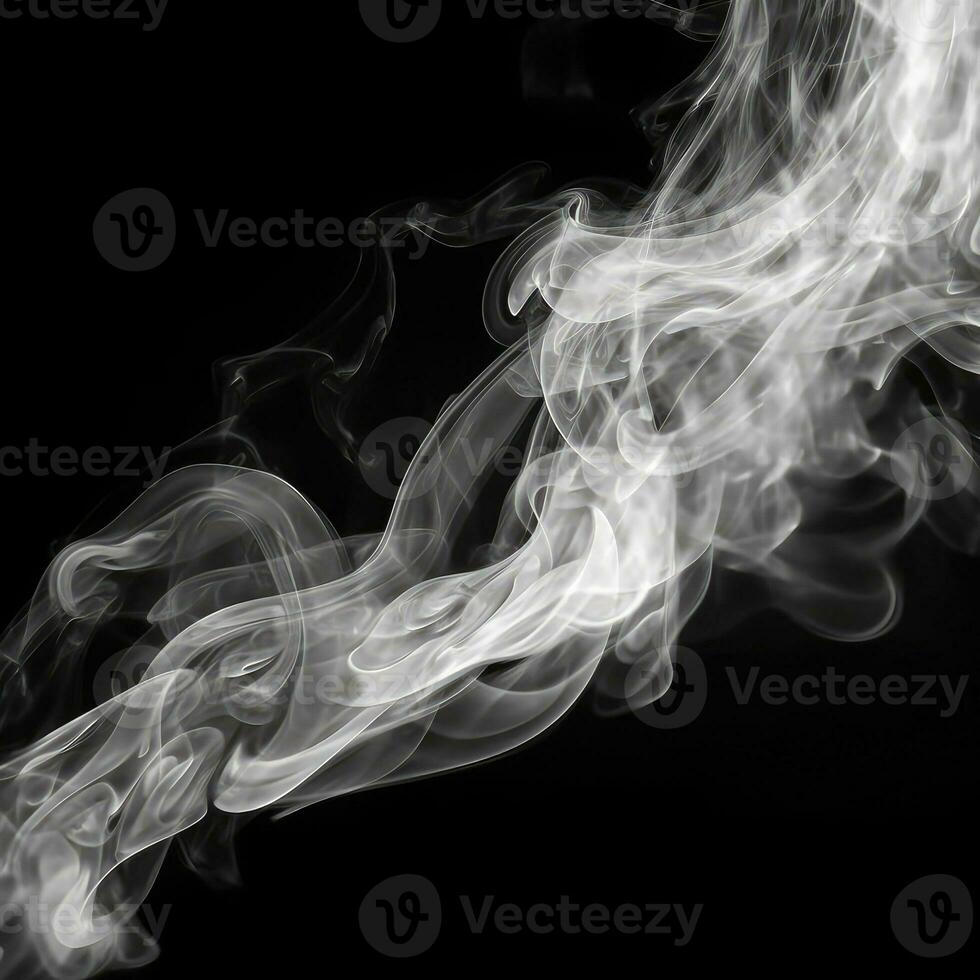 White smoke on black background AI Generative photo