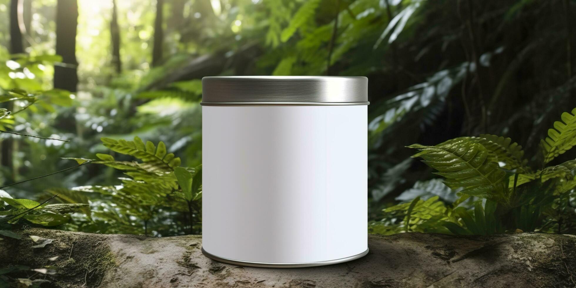 A mock up white cosmetic container. Generative AI photo