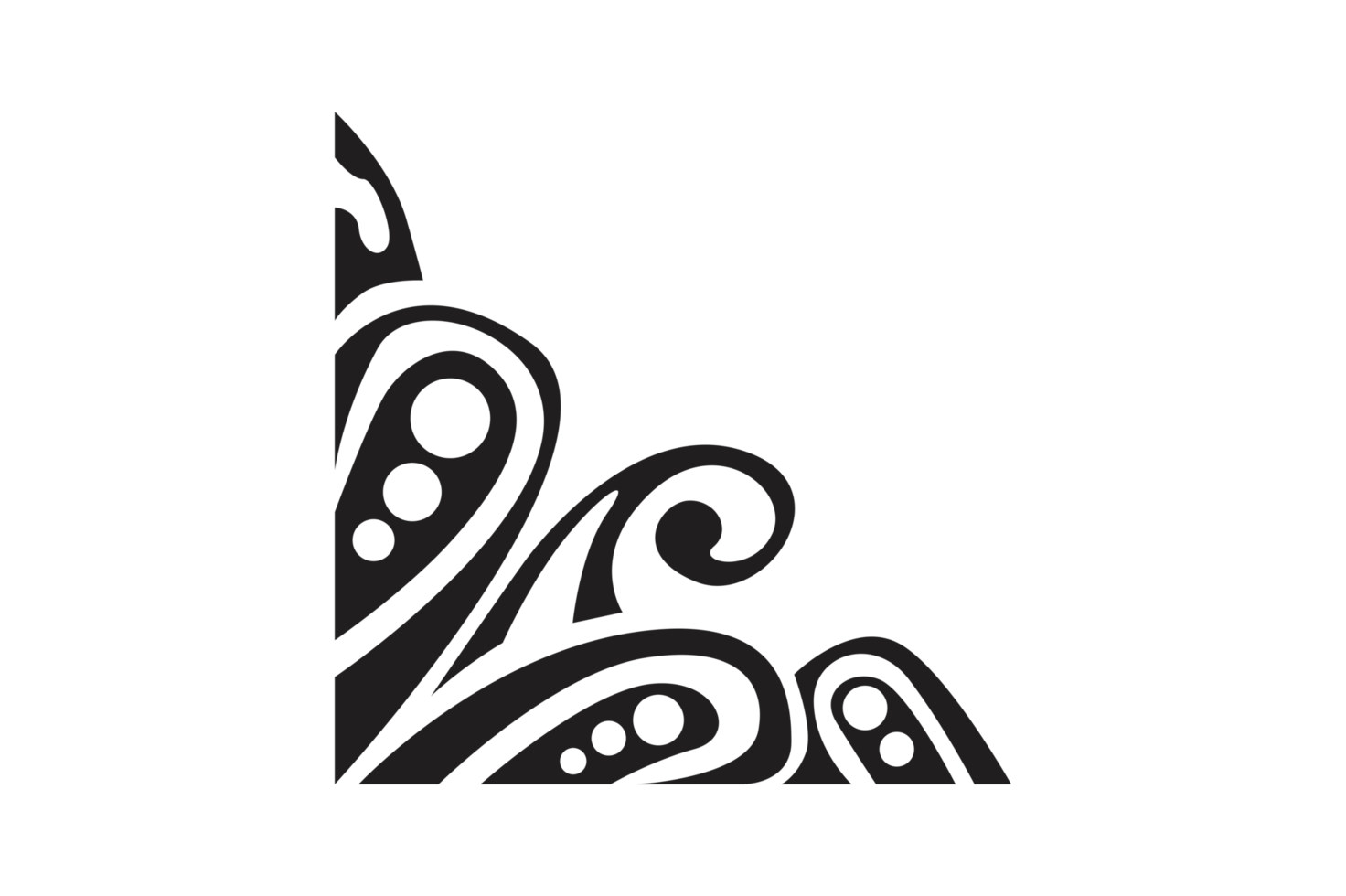 Black Ornament Border With Dot Pattern Design With Transparent Background png