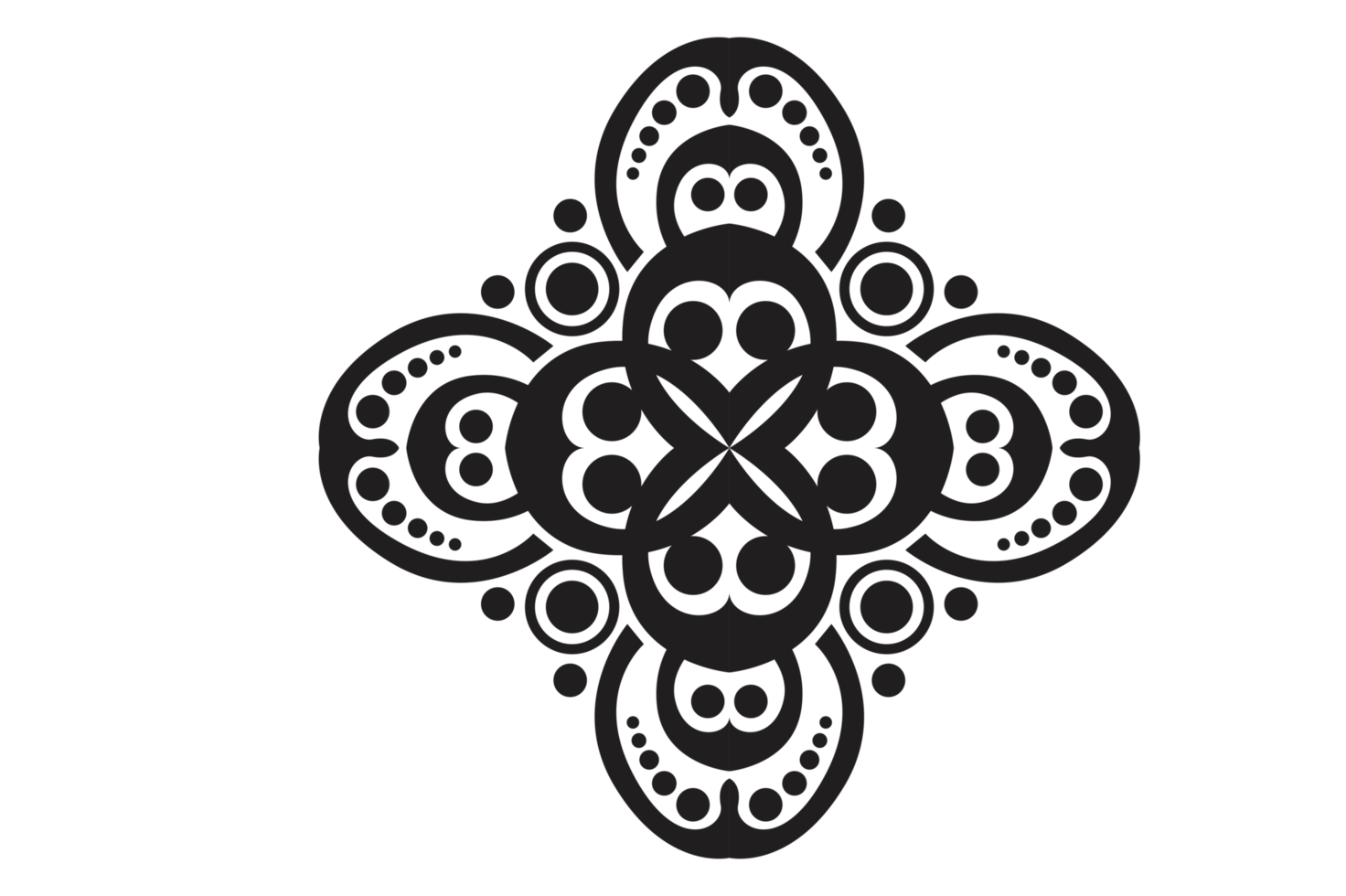 Black Ornament Border With Dot Pattern Design With Transparent Background png