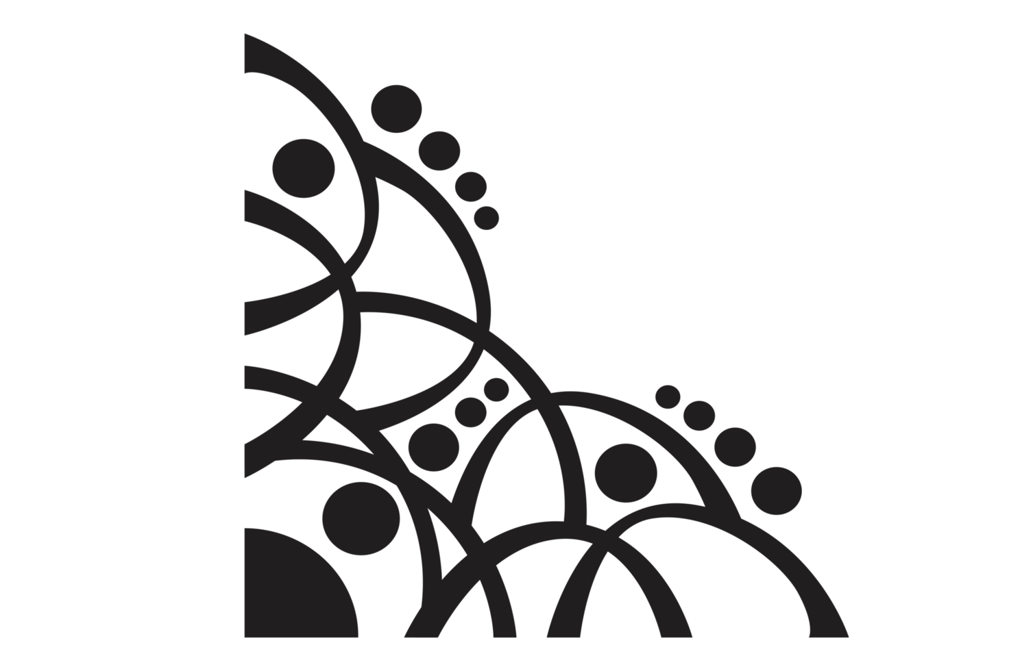 Black Ornament Border With Dot Pattern Design With Transparent Background png