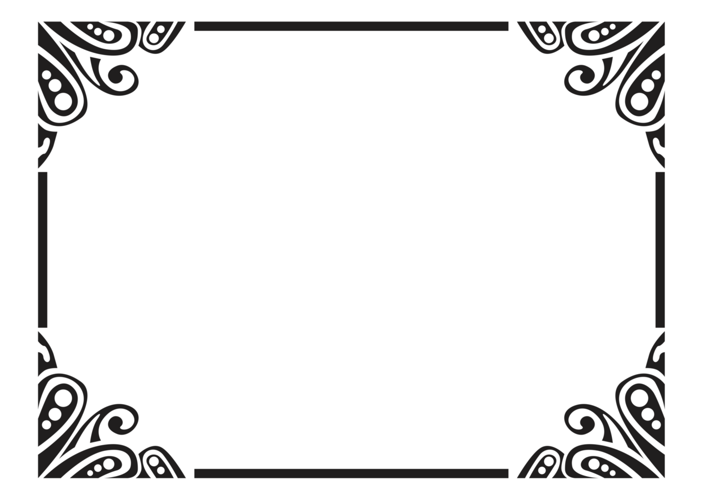 Black Ornament Border With Dot Pattern Design With Transparent Background png