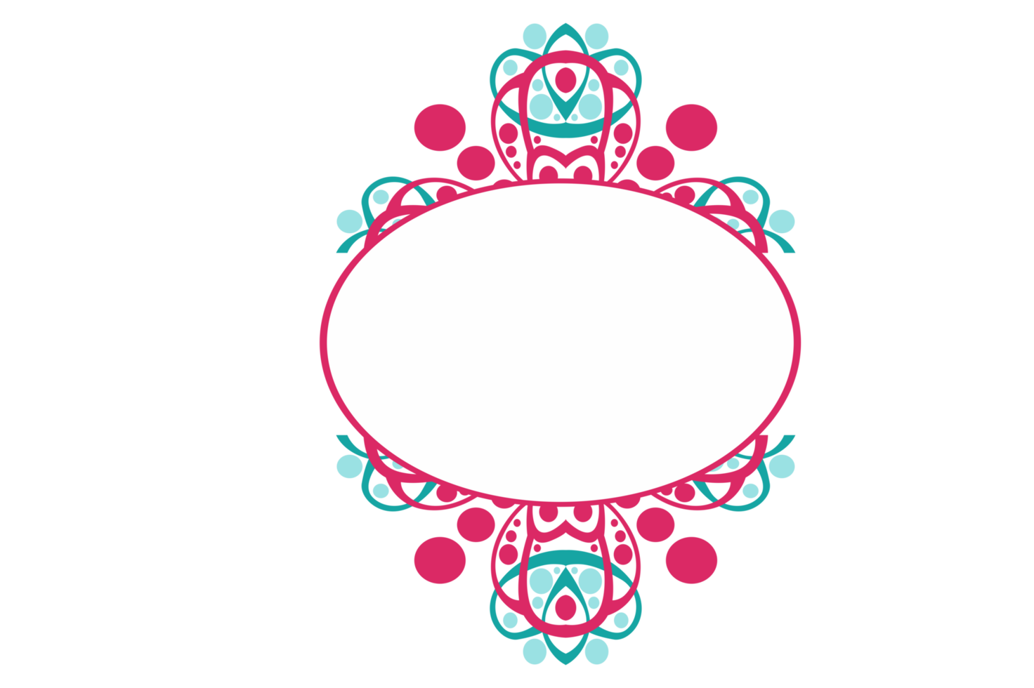 Colorful Ornament Border With Dot Pattern Design With Transparent Background png