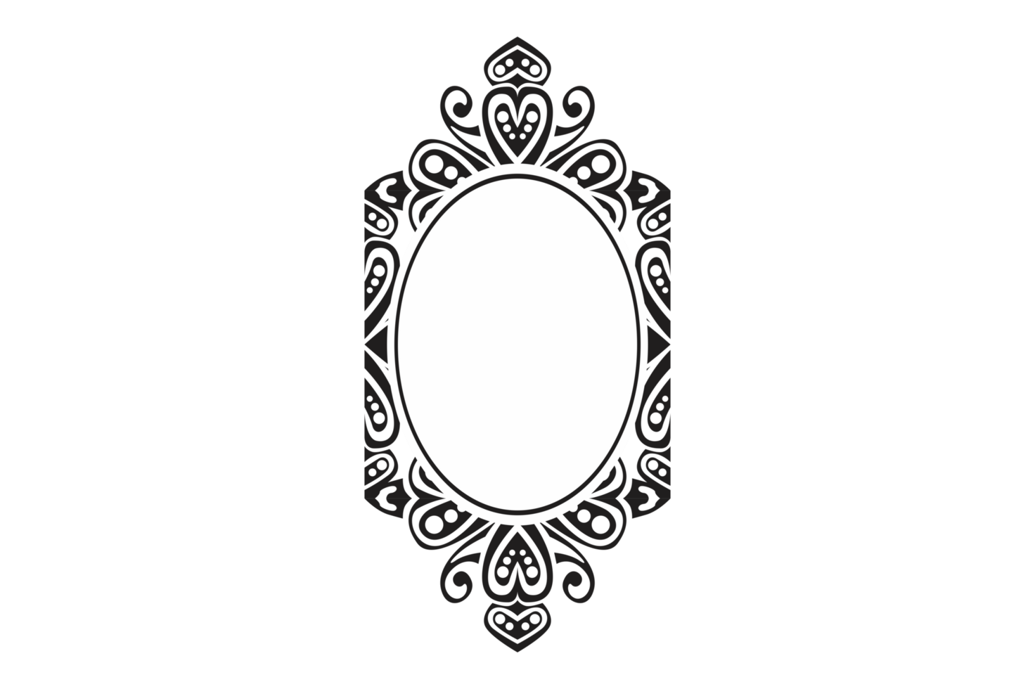 Black Ornament Border With Dot Pattern Design With Transparent Background png