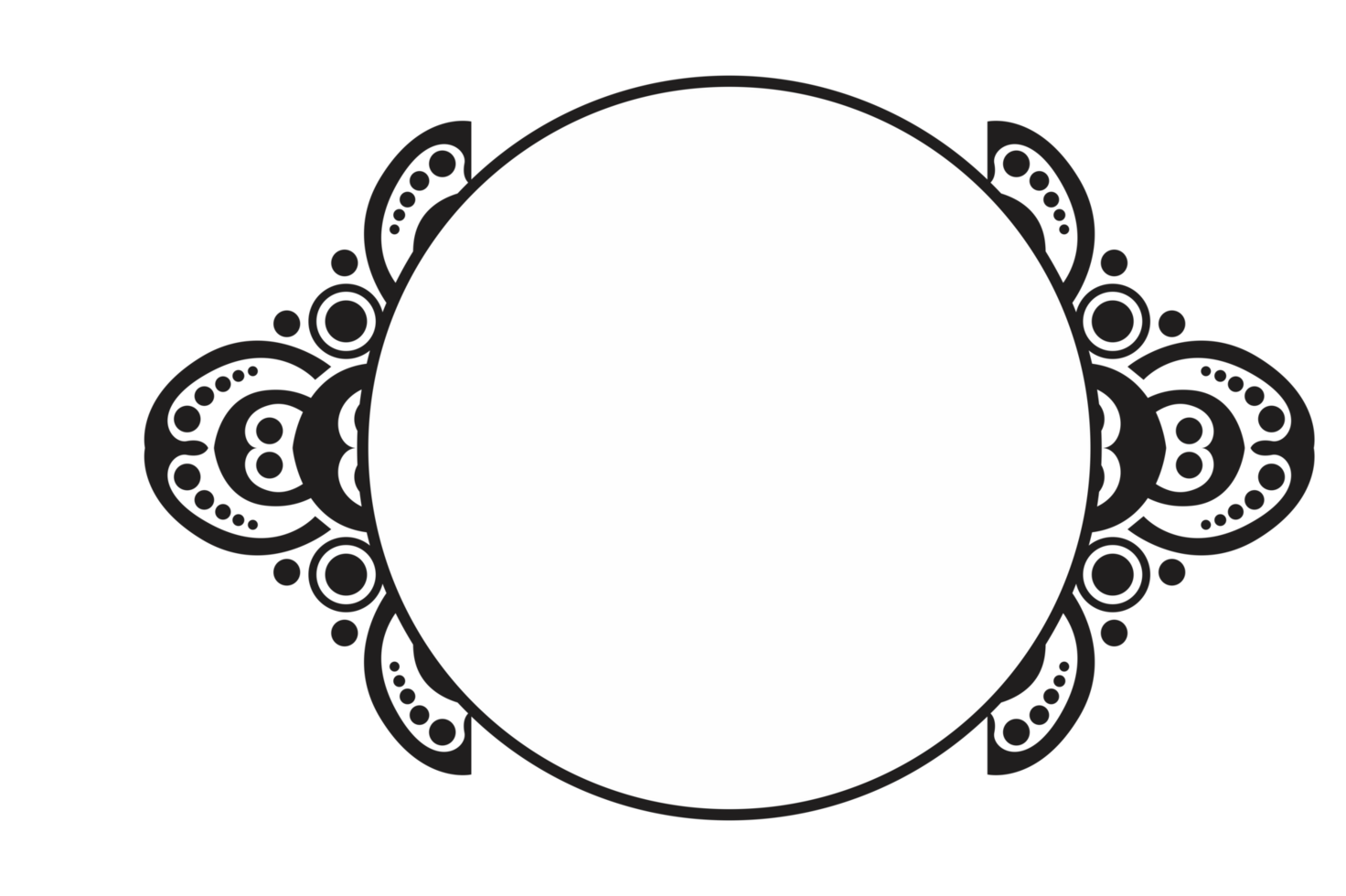 Black Ornament Border With Dot Pattern Design With Transparent Background png