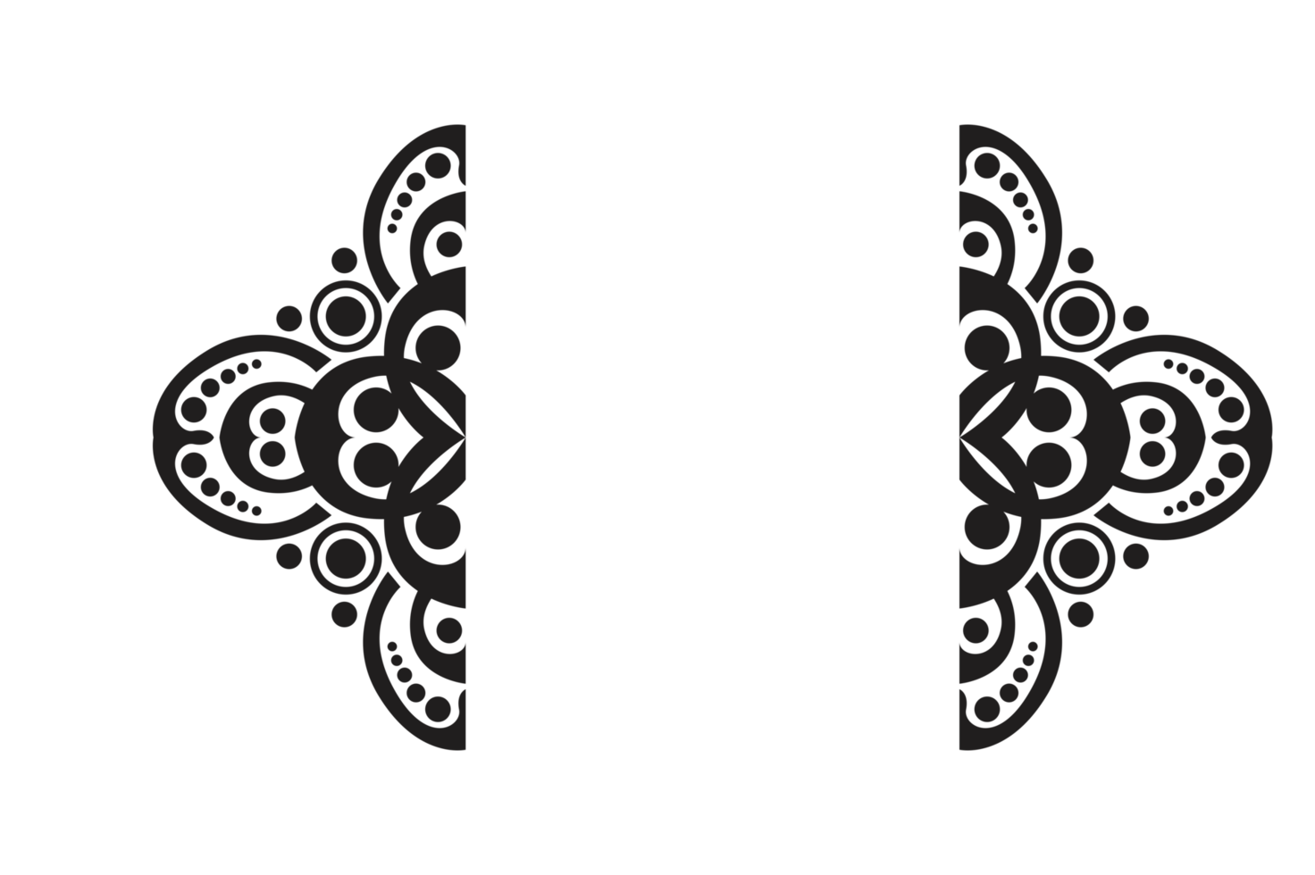 Black Ornament Border With Dot Pattern Design With Transparent Background png