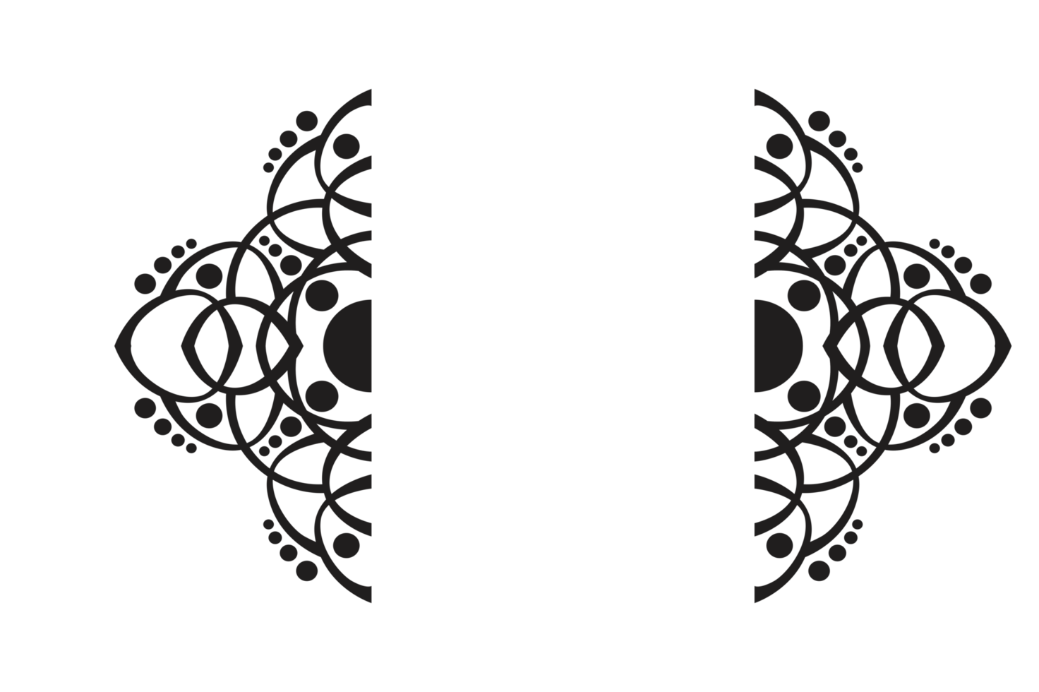 Black Ornament Border With Dot Pattern Design With Transparent Background png