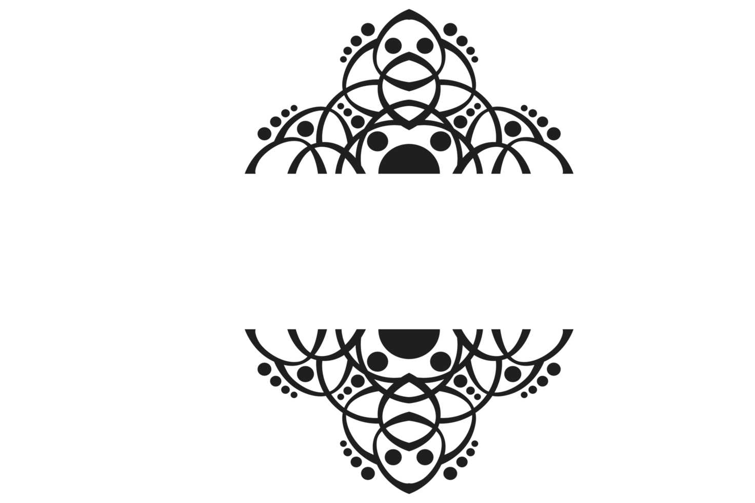 Black Ornament Border With Dot Pattern Design With Transparent Background png
