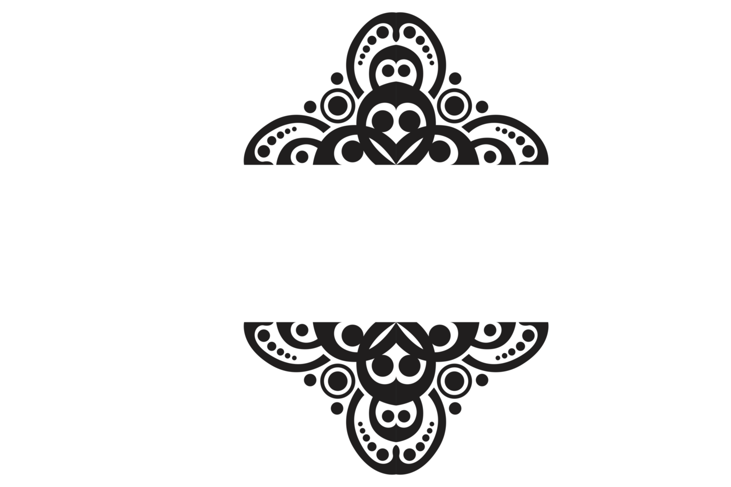 Black Ornament Border With Dot Pattern Design With Transparent Background png