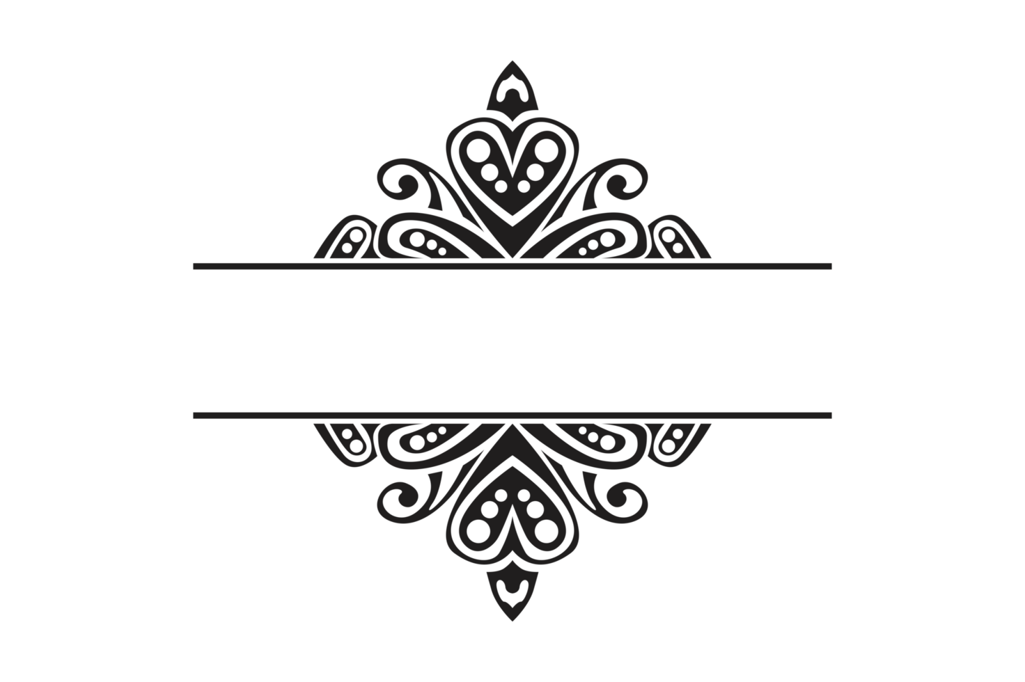 Black Ornament Border With Dot Pattern Design With Transparent Background png