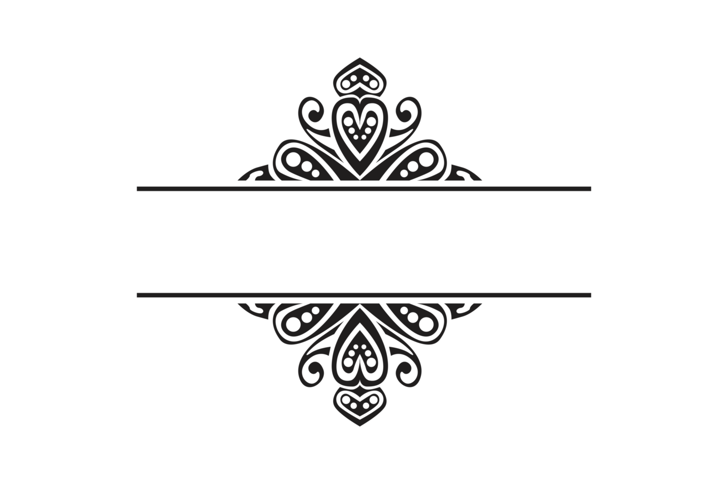 Black Ornament Border With Dot Pattern Design With Transparent Background png