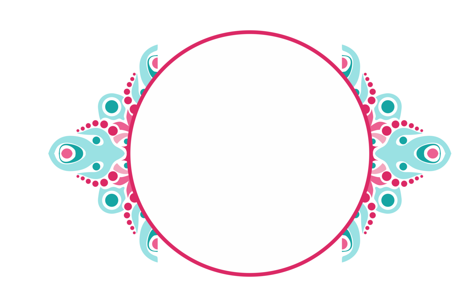 Colorful Ornament Border With Dot Pattern Design With Transparent Background png