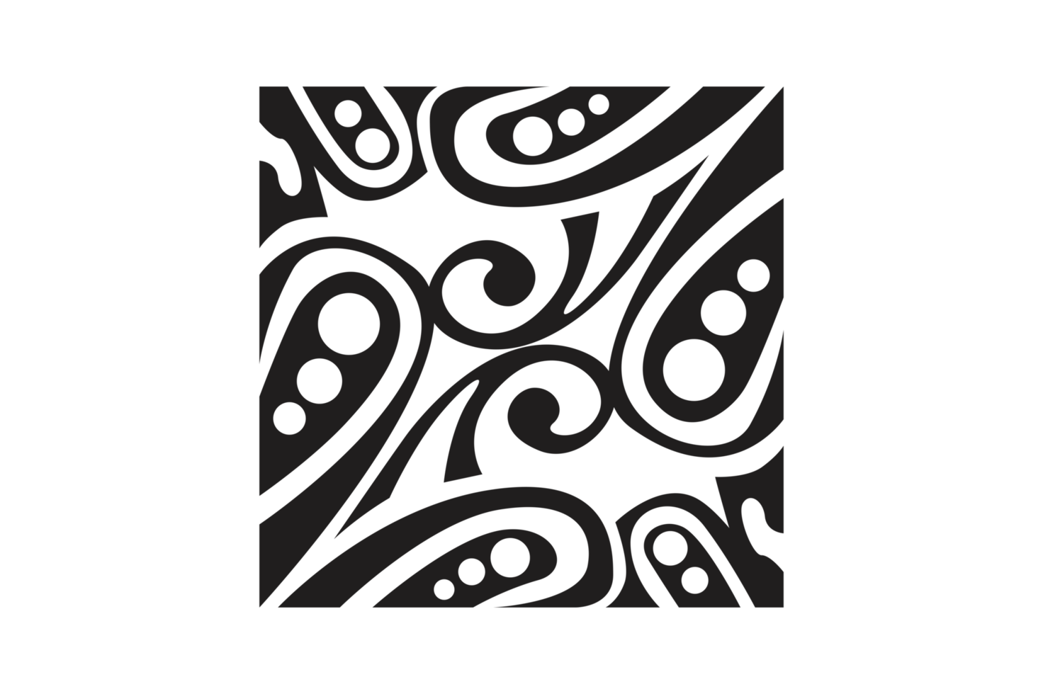 Black Ornament Border With Dot Pattern Design With Transparent Background png