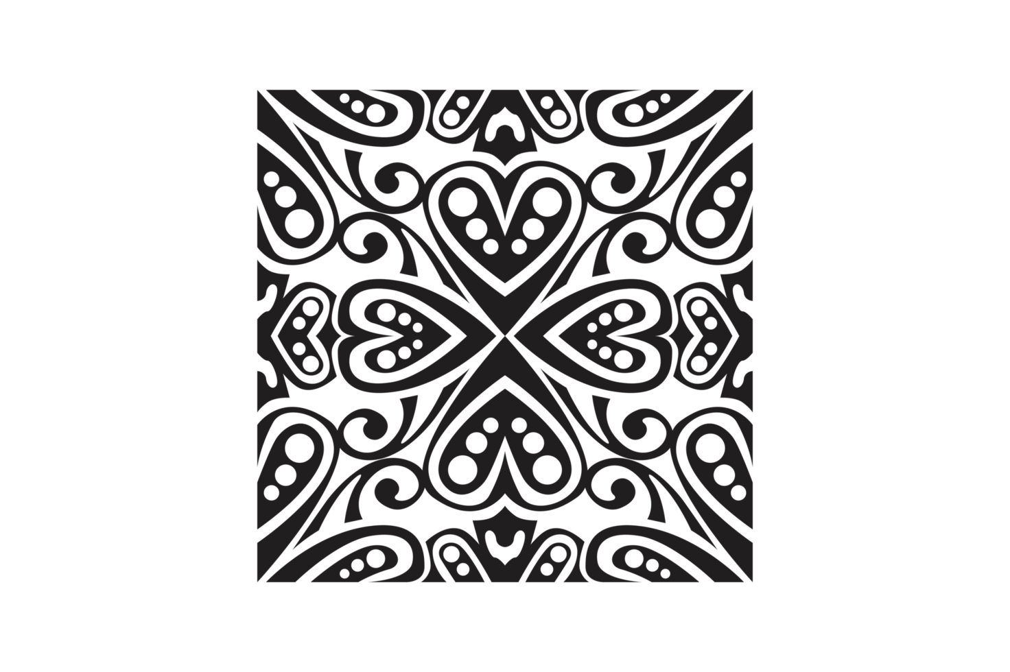 Black Ornament Border With Dot Pattern Design With Transparent Background png