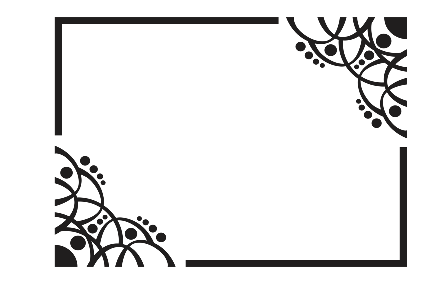 Black Ornament Border With Dot Pattern Design With Transparent Background png