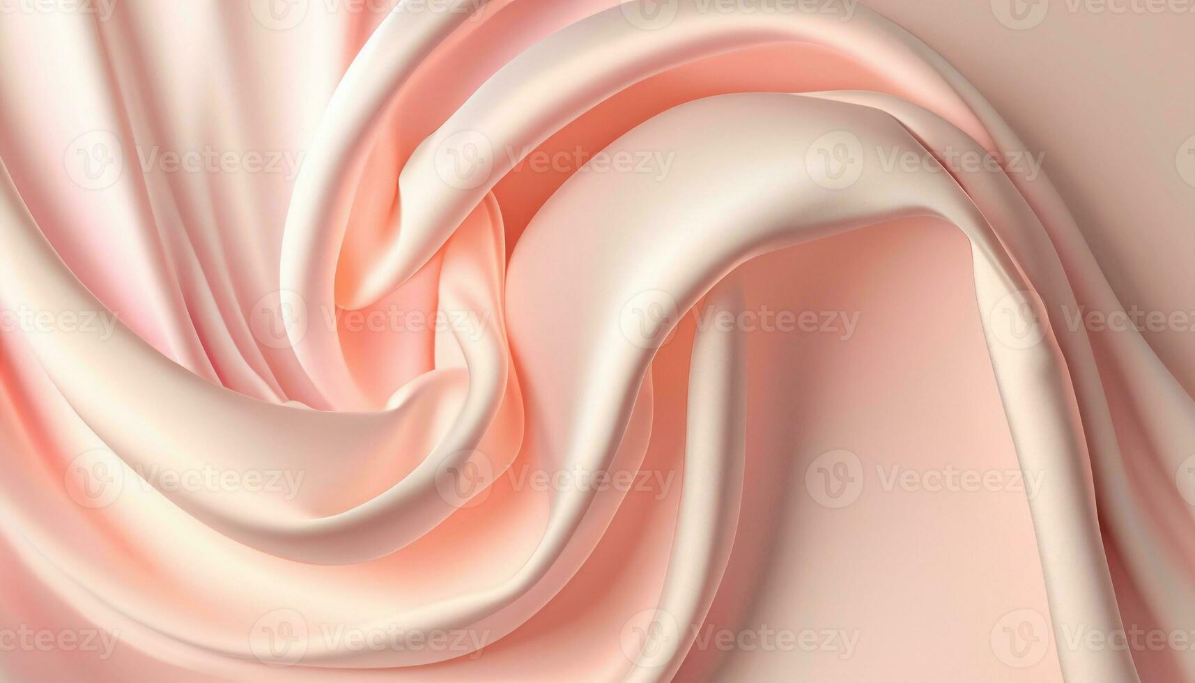 Smooth elegant pink silk background. Beige cream draped fabric satin. AI Generative photo