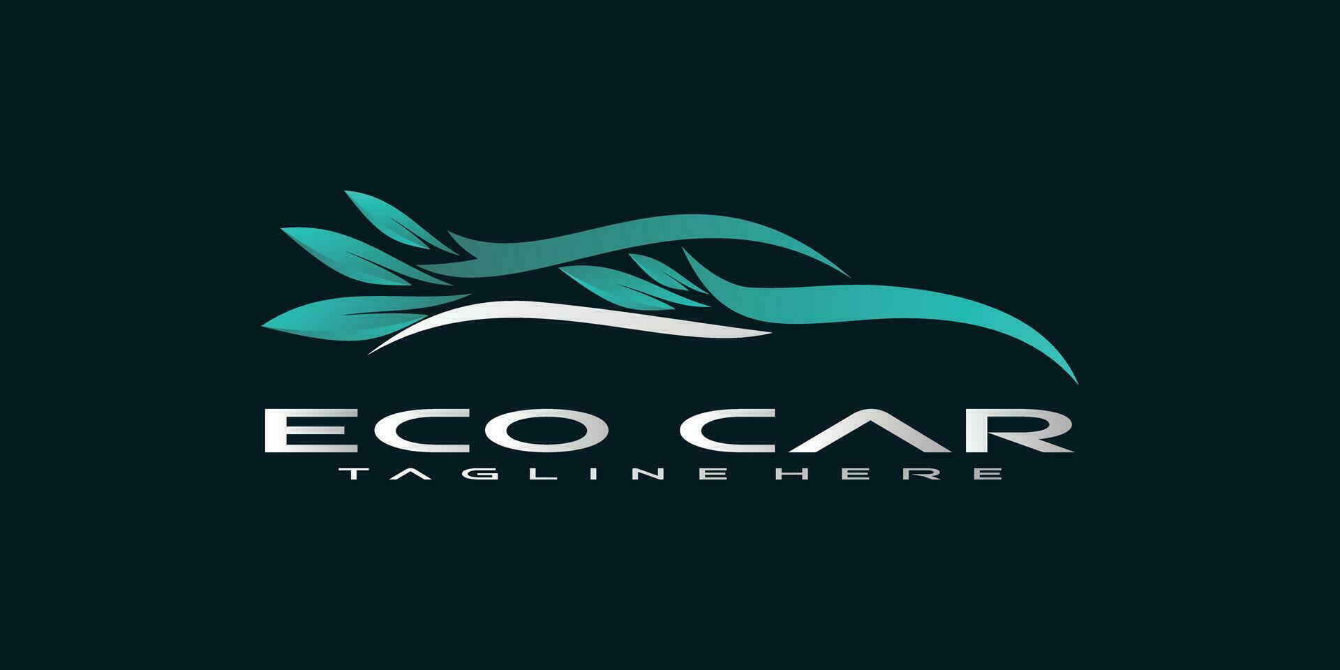 eco car logo design vector with creative concept premium vector