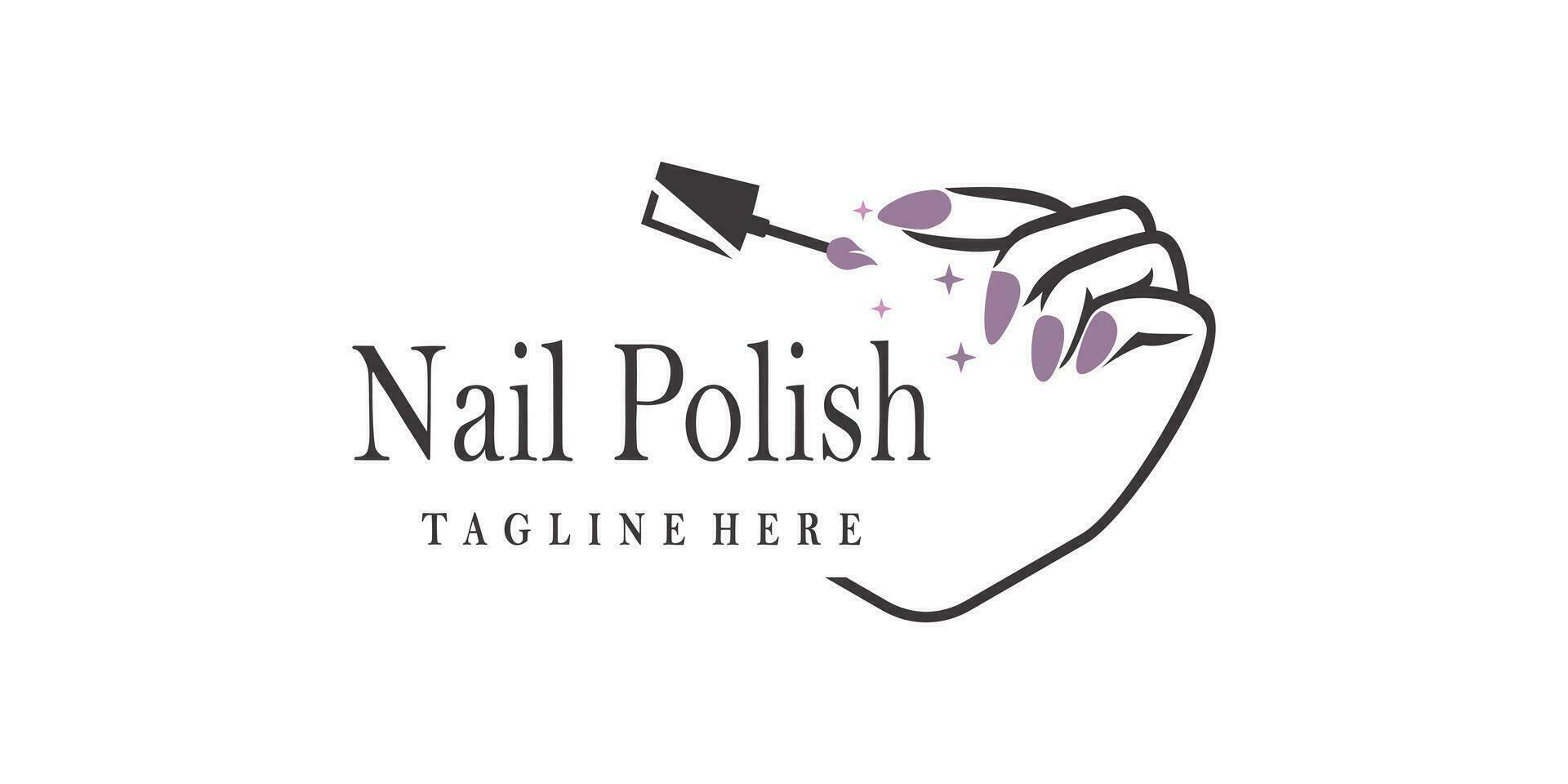 nail logo design vector with creative concept for beauty and fashion premium vector