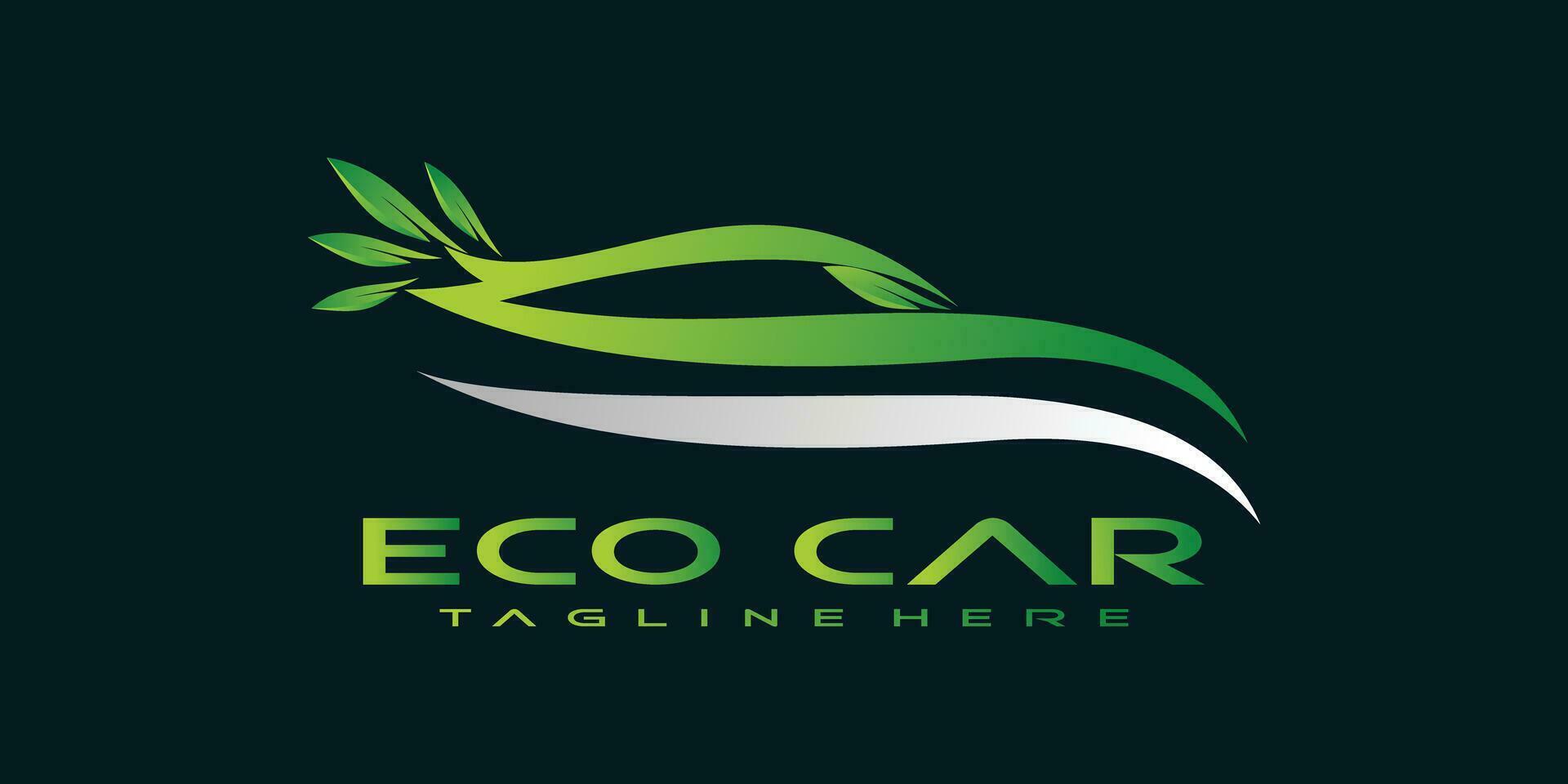 eco car logo design vector with creative concept premium vector