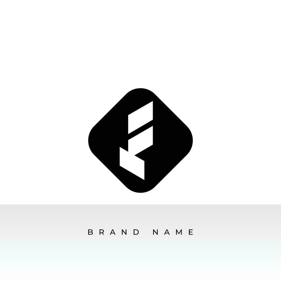 Initial letters F logo template design in rounded shape. Logo icon design template elements. Monogram. Linear logo. Simple vector sign illustration in a modern style.