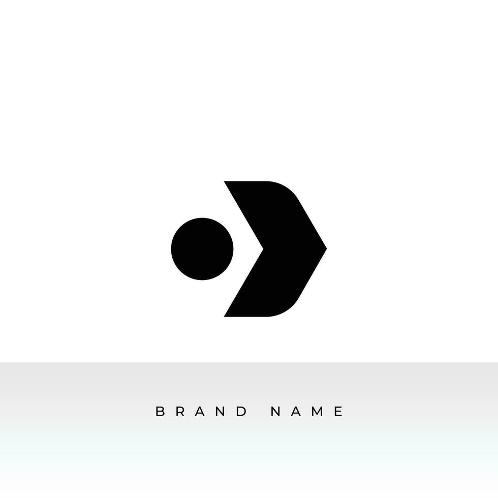 Initial letters D logo template design in rounded shape. Logo icon design template elements. Monogram. Linear logo. Simple vector sign illustration in a modern style.