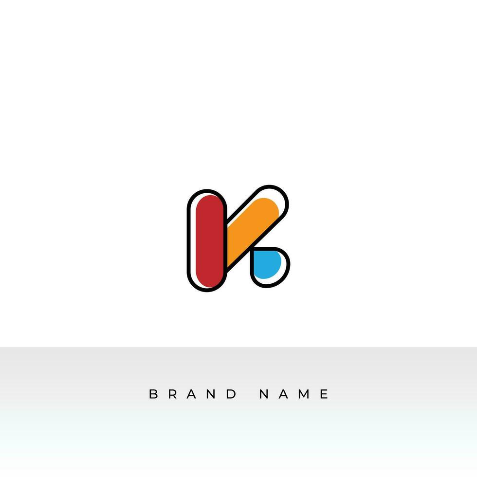 Creative initial letter K logo icon design template elements. vector