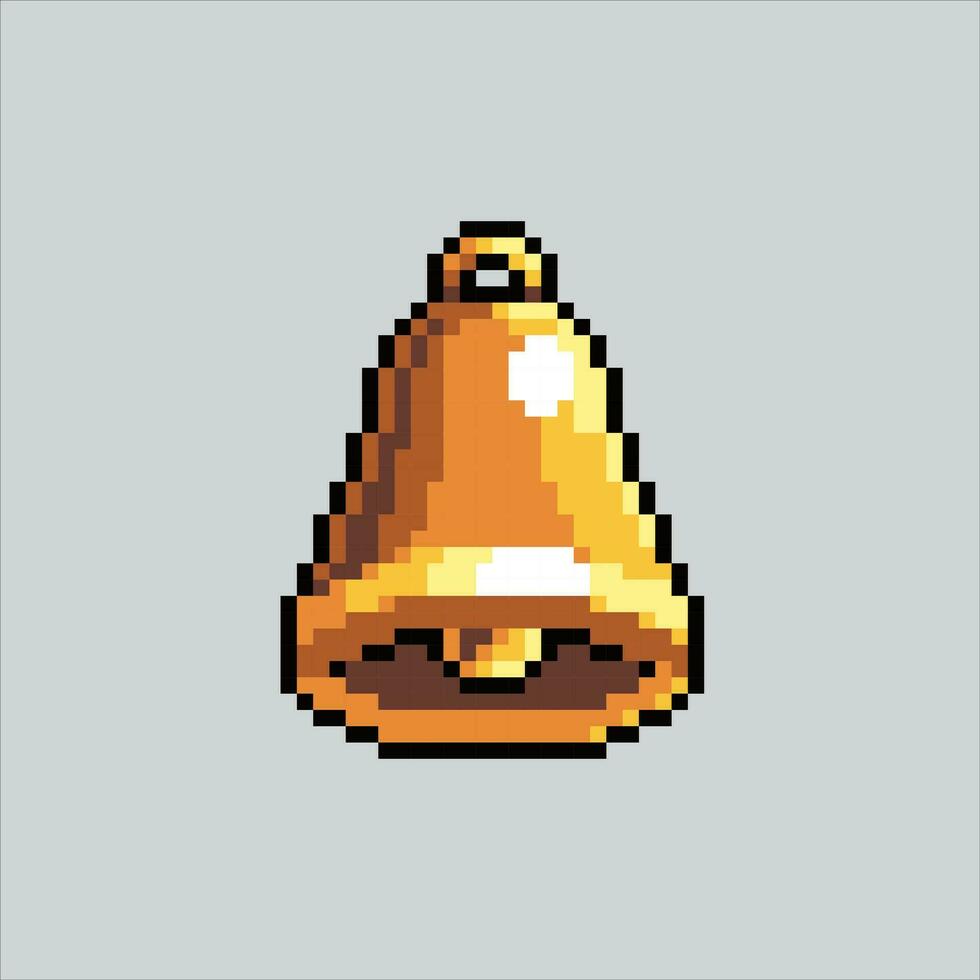 Pixel art illustration Bell. Pixelated Bell. Clock Bell pixelated for the pixel art game and icon for website and video game. old school retro. vector
