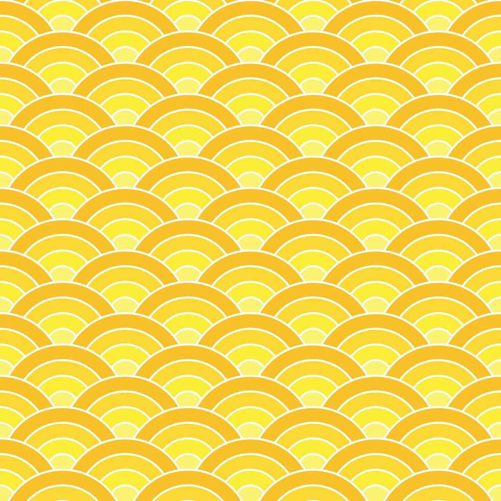 Yellow shade Japanese wave pattern background. Japanese pattern vector. Waves background illustration. for clothing, wrapping paper, backdrop, background, gift card. vector