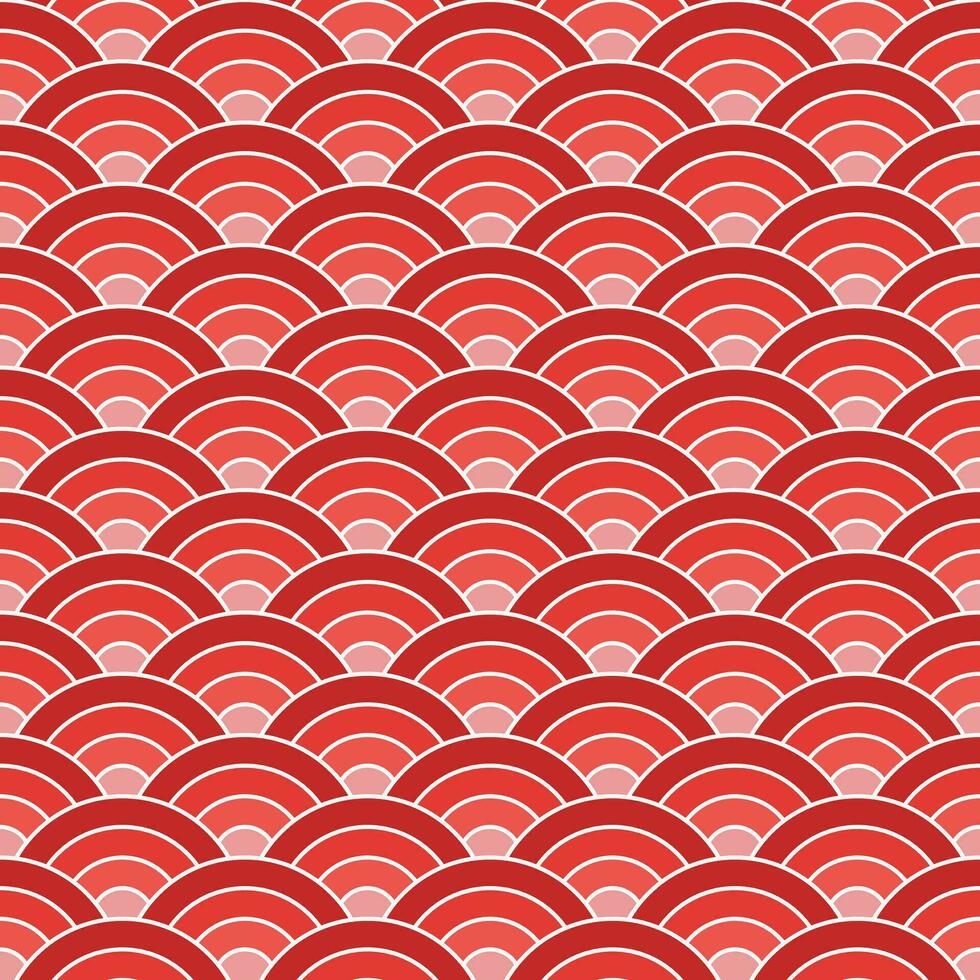 Red shade Japanese wave pattern background. Japanese pattern vector. Waves background illustration. for clothing, wrapping paper, backdrop, background, gift card. vector