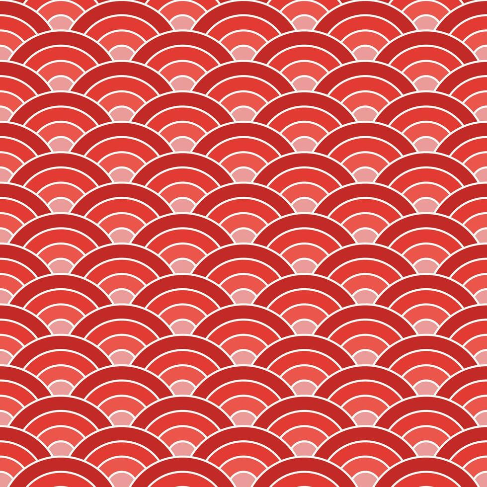 Red shade Japanese wave pattern background. Japanese pattern vector. Waves background illustration. for clothing, wrapping paper, backdrop, background, gift card. vector