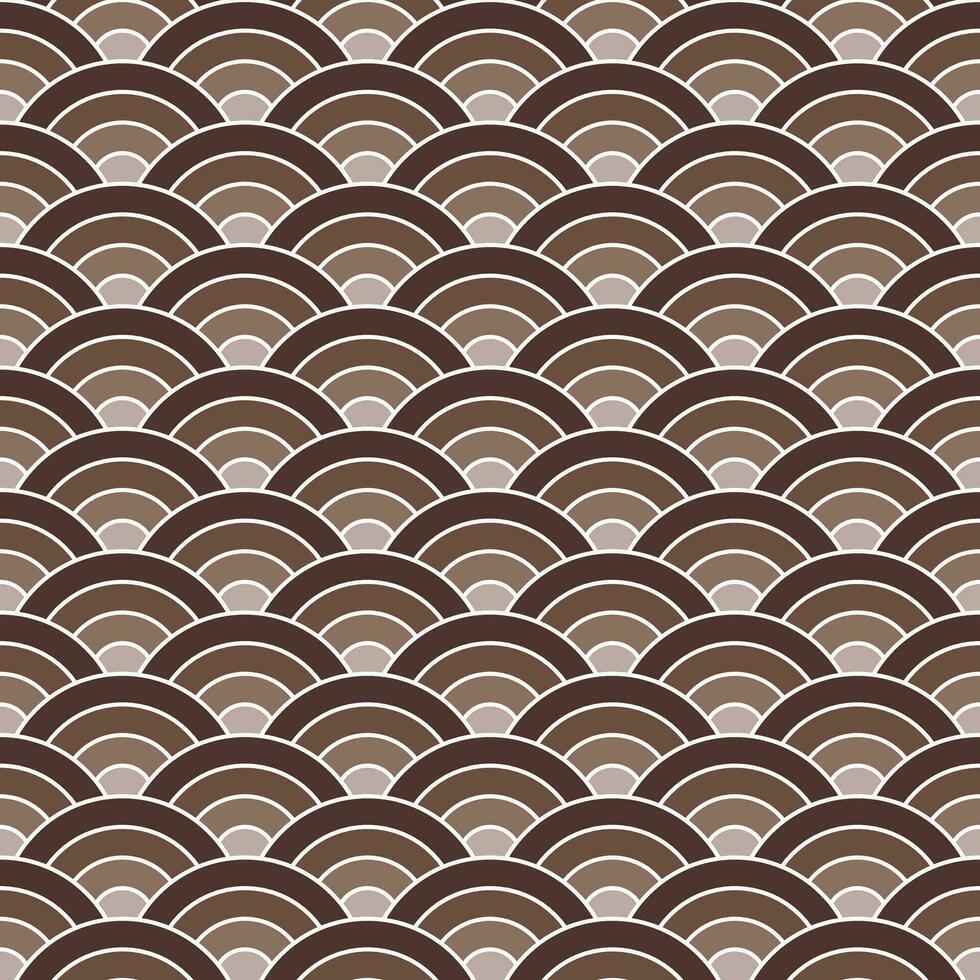 Brown shade Japanese wave pattern background. Japanese pattern vector. Waves background illustration. for clothing, wrapping paper, backdrop, background, gift card. vector