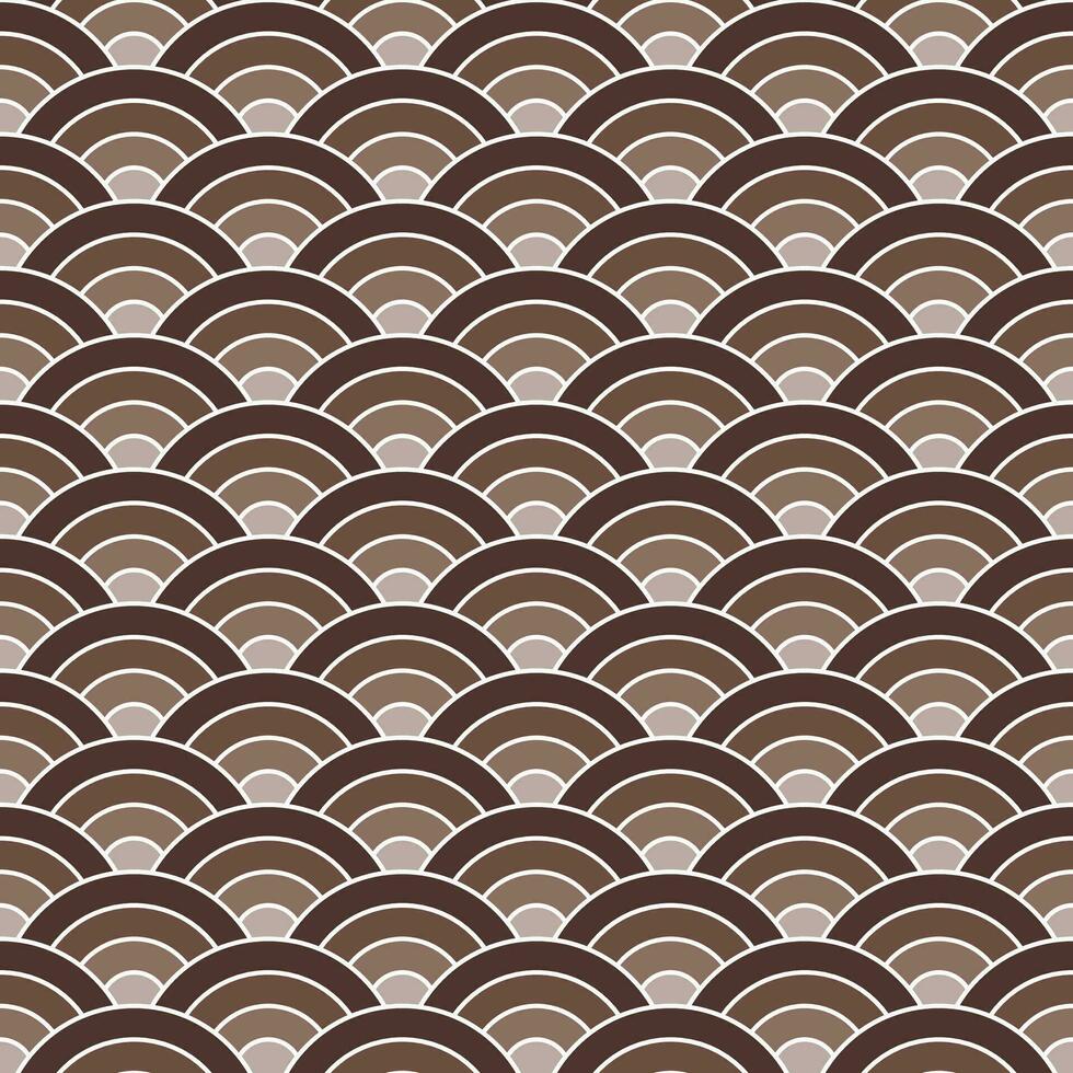 Brown shade Japanese wave pattern background. Japanese pattern vector. Waves background illustration. for clothing, wrapping paper, backdrop, background, gift card. vector