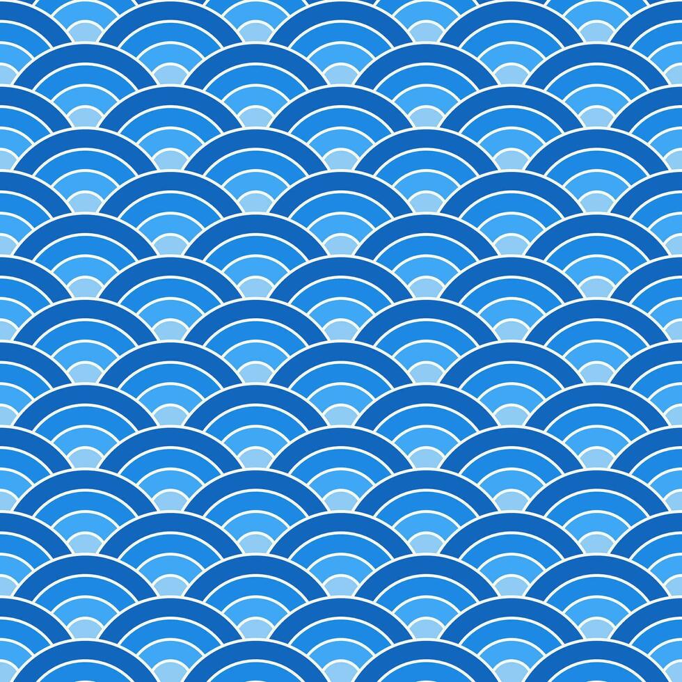 Blue shade Japanese wave pattern background. Japanese pattern vector. Waves background illustration. for clothing, wrapping paper, backdrop, background, gift card. vector