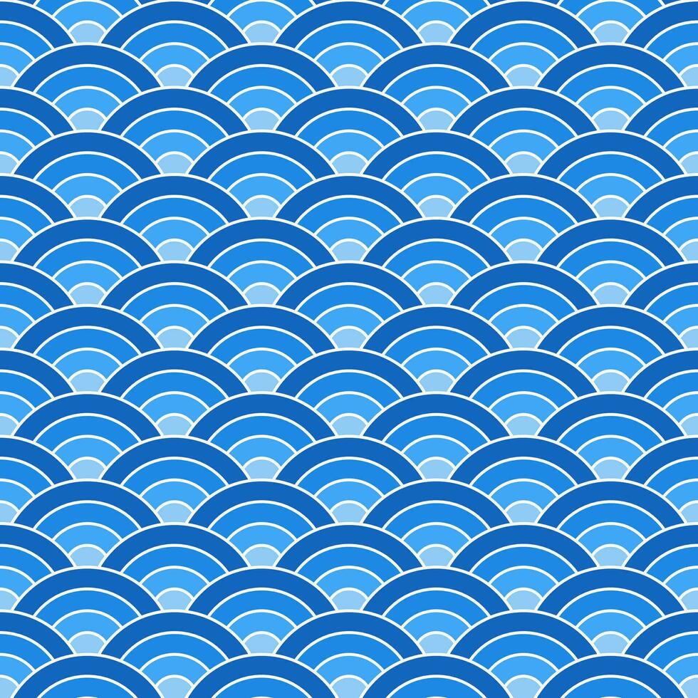 Blue shade Japanese wave pattern background. Japanese pattern vector. Waves background illustration. for clothing, wrapping paper, backdrop, background, gift card. vector