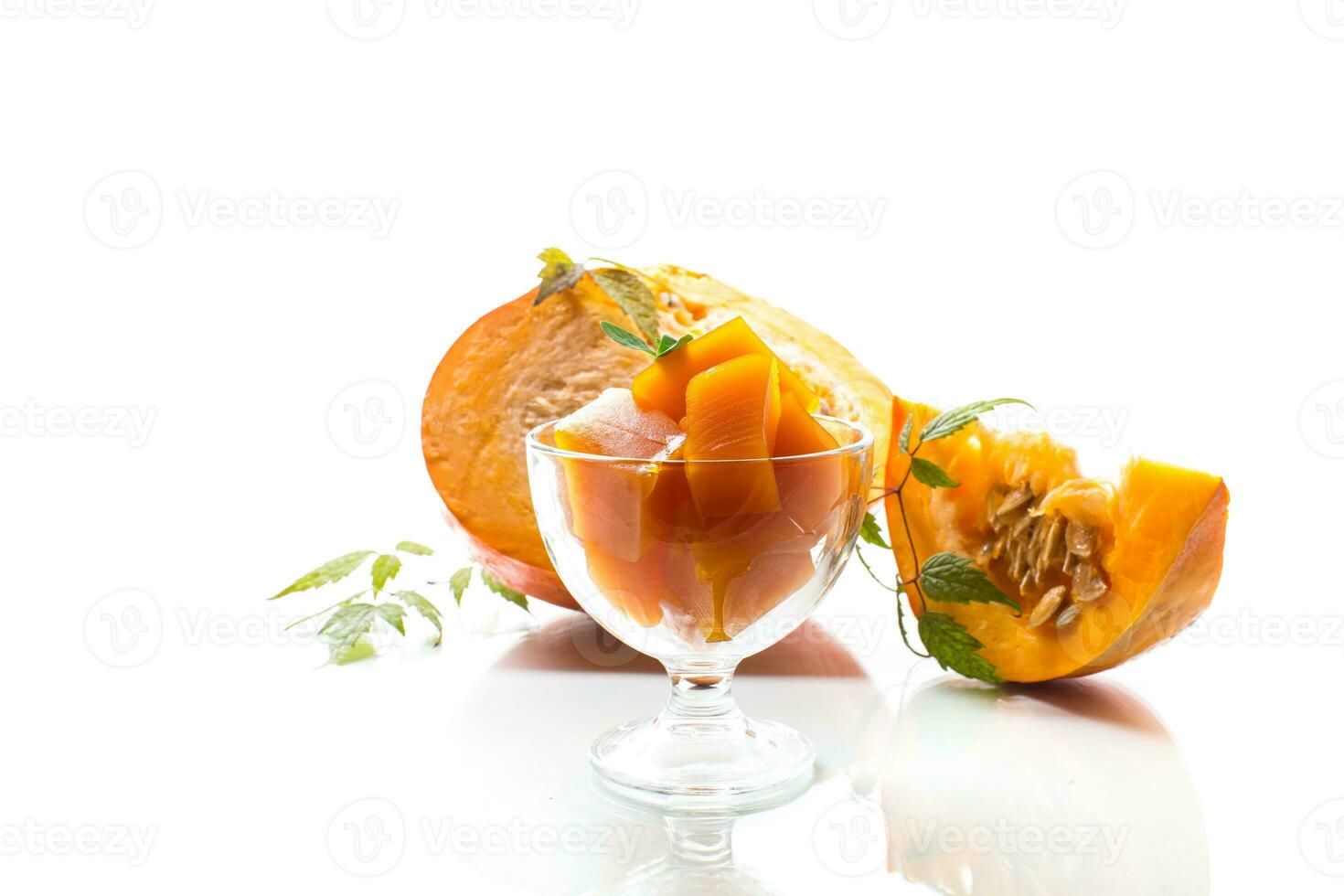 Prepared sweet pumpkin marmalade. Autumn recipes. photo