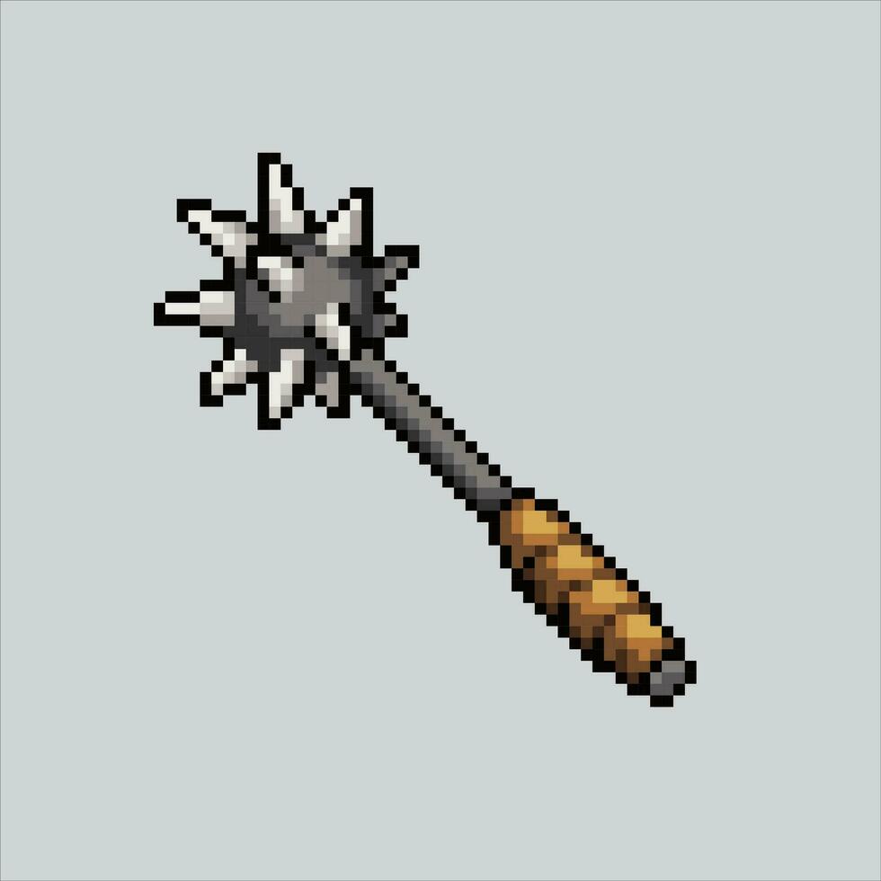 Pixel art illustration Mace. Pixelated Mace Weapon. Mace weapon pixelated for the pixel art game and icon for website and video game. old school retro. vector