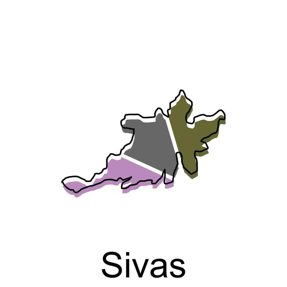 vector mapa ciudad de sivas moderno describir, alto detallado ilustración vector diseño modelo