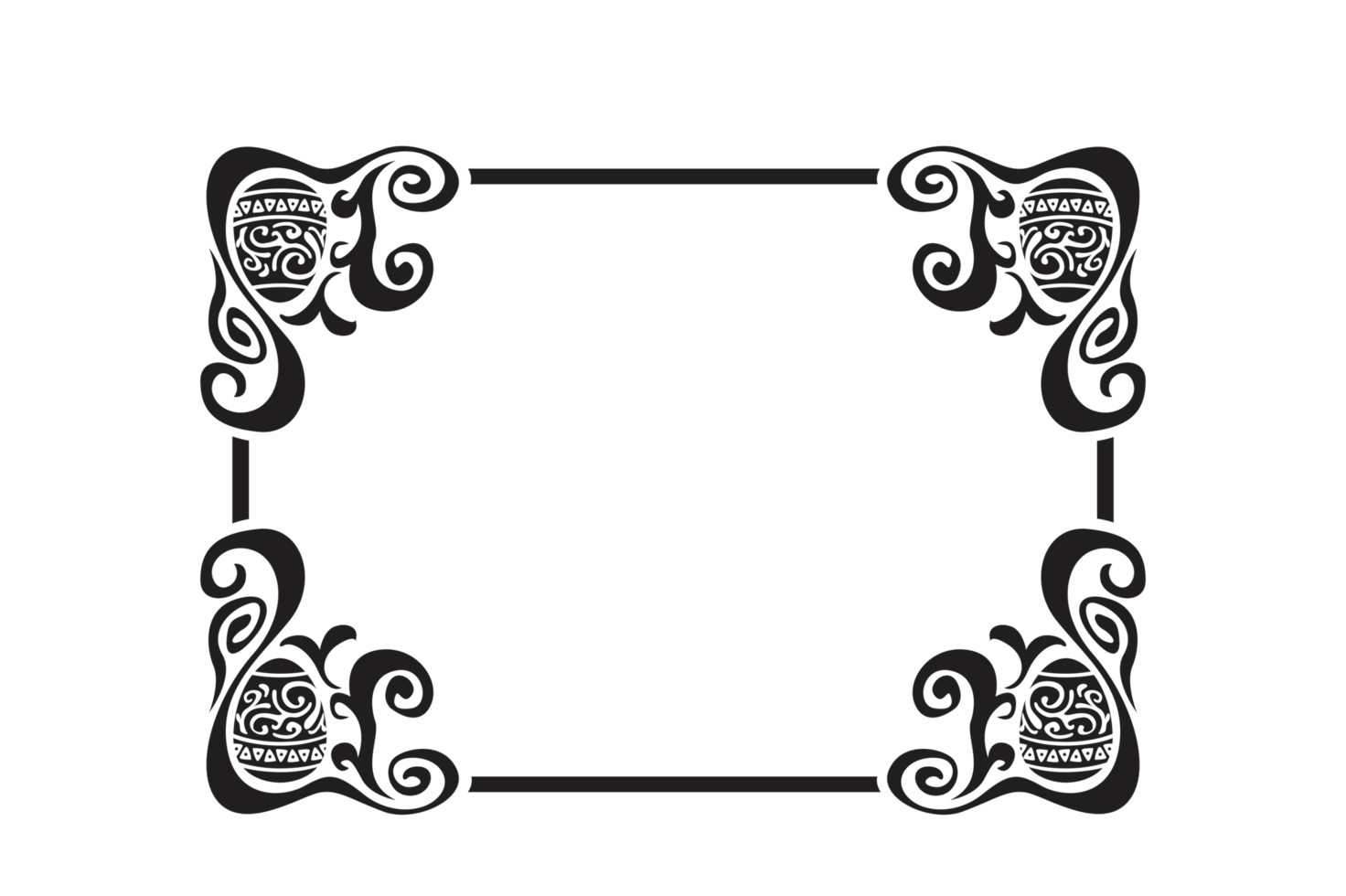 Black Easter Egg Ornament Border With Dot Pattern Design With Transparent Background png