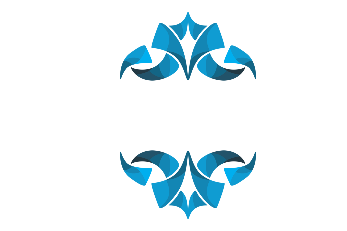 Blue Fangs Ornament Border With Dot Pattern Design With Transparent Background png