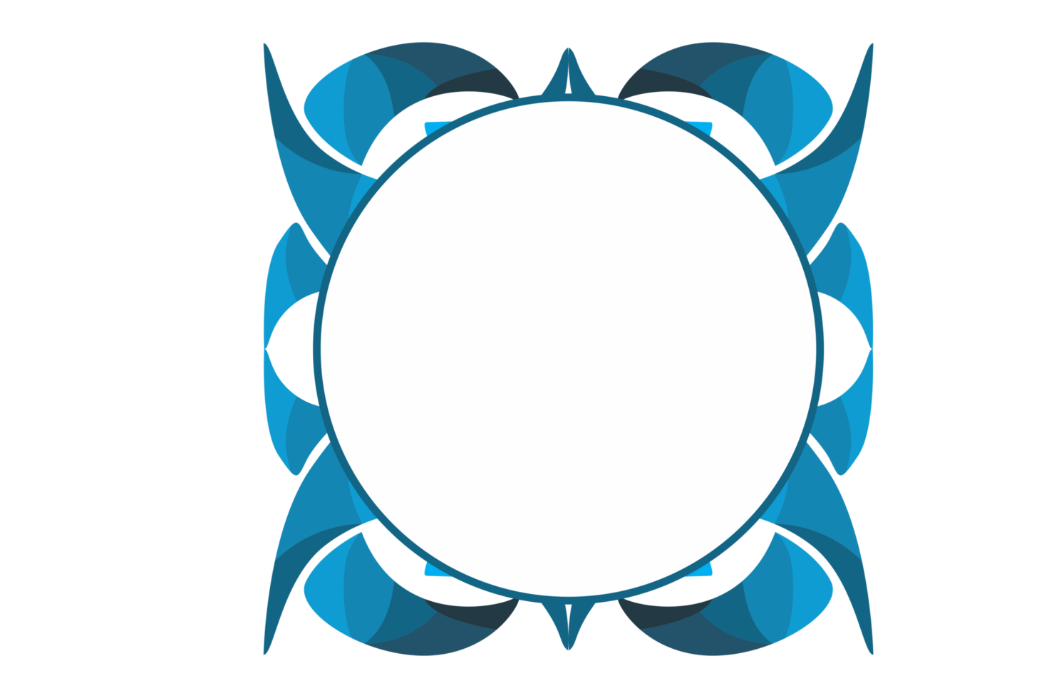 Blue Fangs Ornament Border With Dot Pattern Design With Transparent Background png