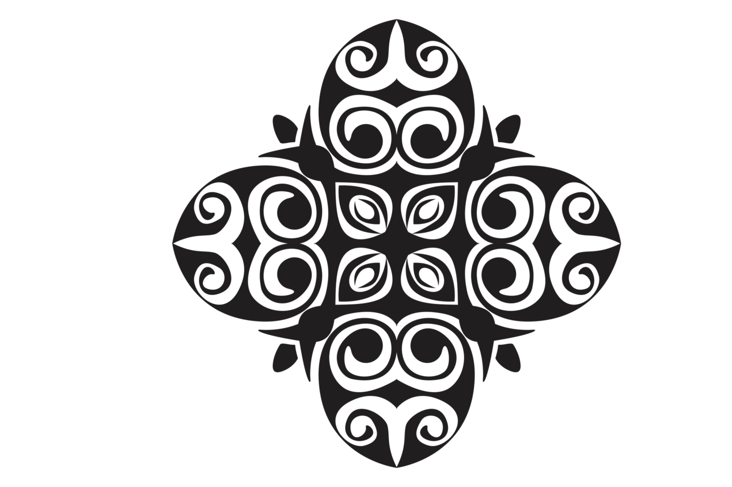 Flower Ornament Border with a design and a transparent background png