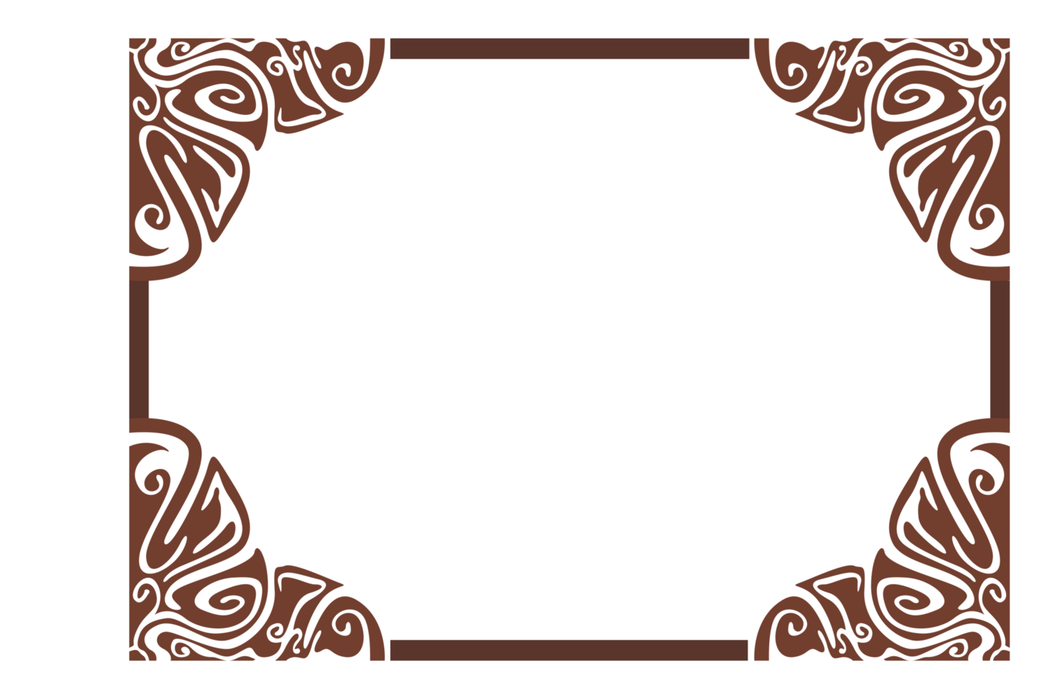 Flower Ornament Border with a design and a transparent background png