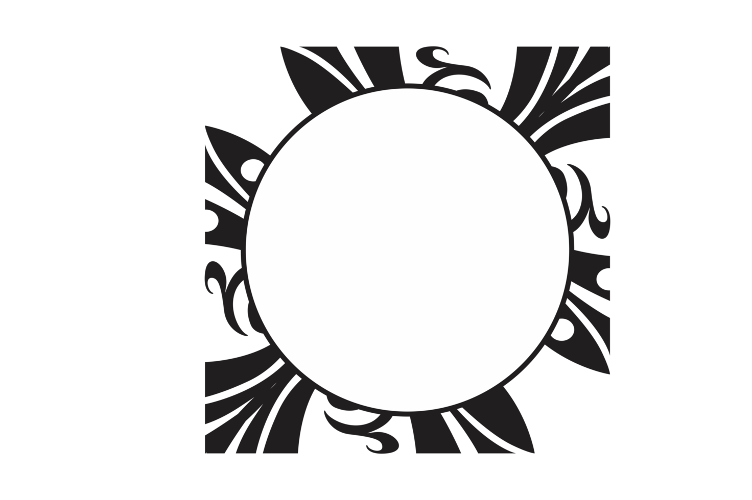 Flower Ornament Border with a design and a transparent background png