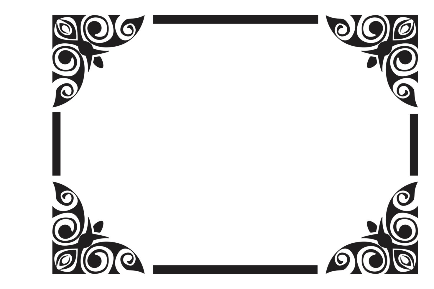 Flower Ornament Border with a design and a transparent background png