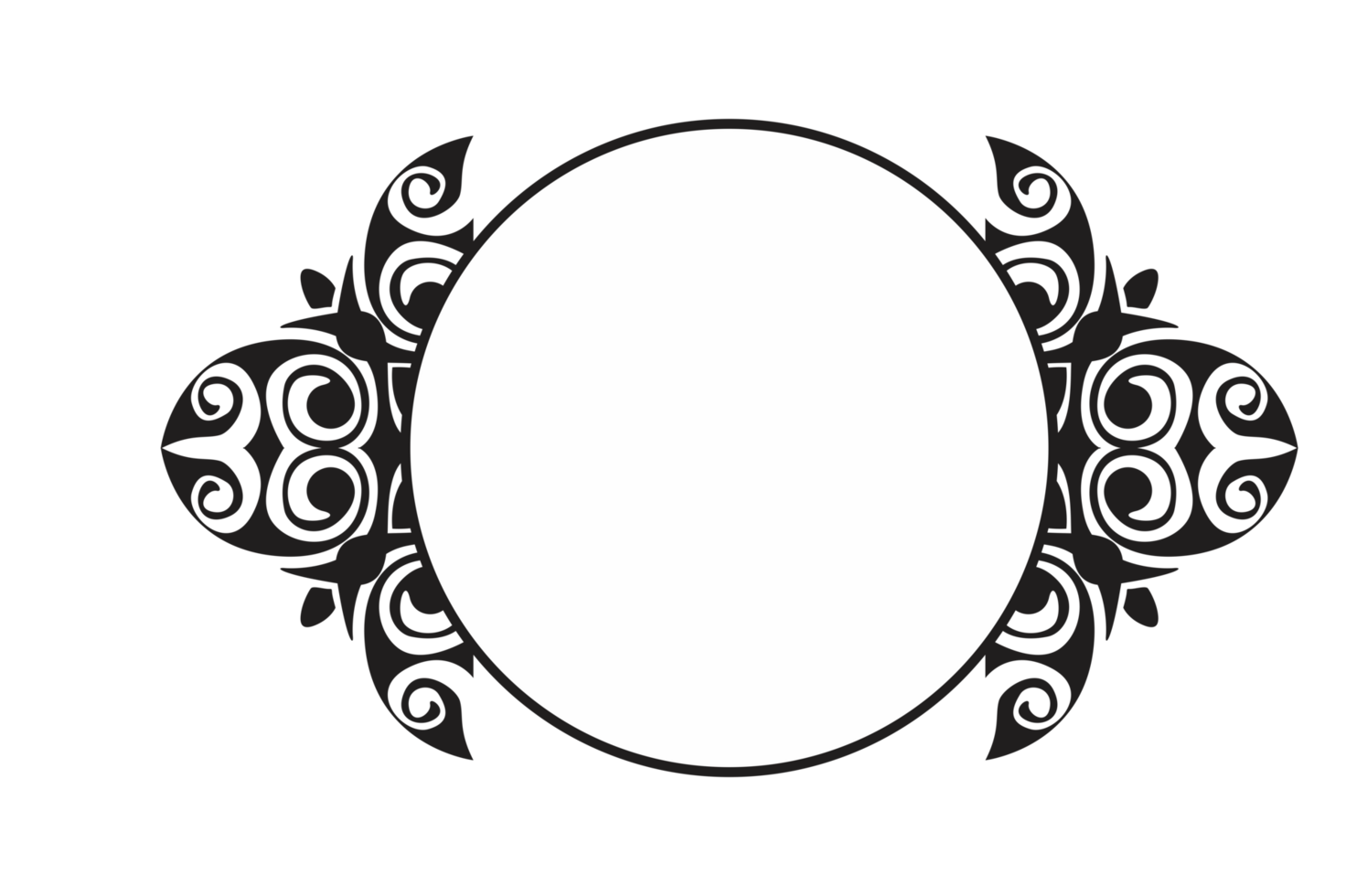 Flower Ornament Border with a design and a transparent background png
