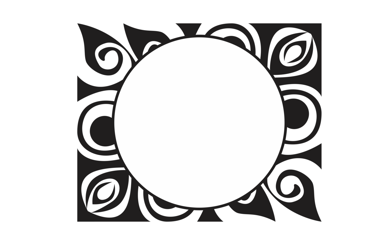 Flower Ornament Border with a design and a transparent background png