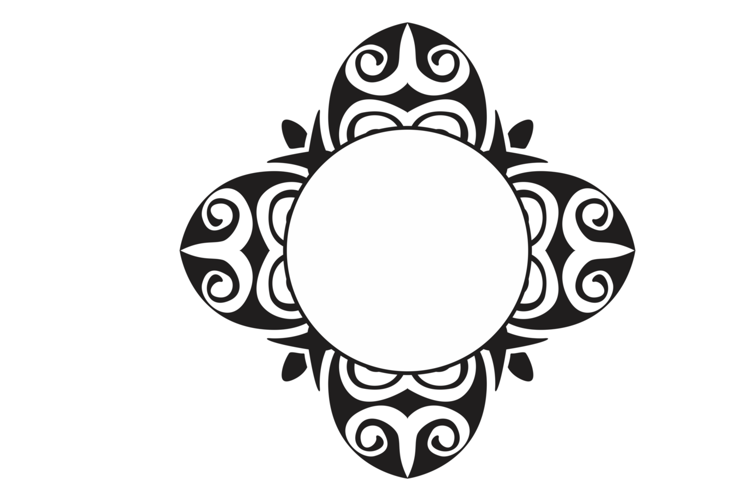 Flower Ornament Border with a design and a transparent background png
