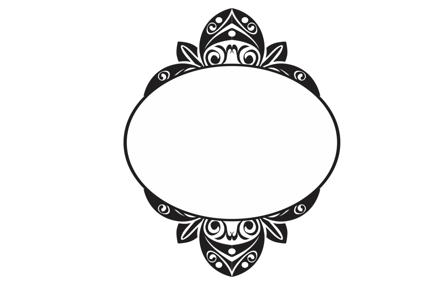 Flower Ornament Border with a design and a transparent background png