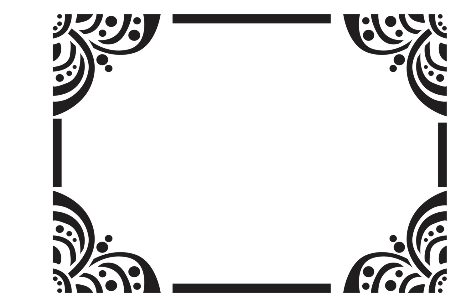 Flower Ornament Border with a design and a transparent background png