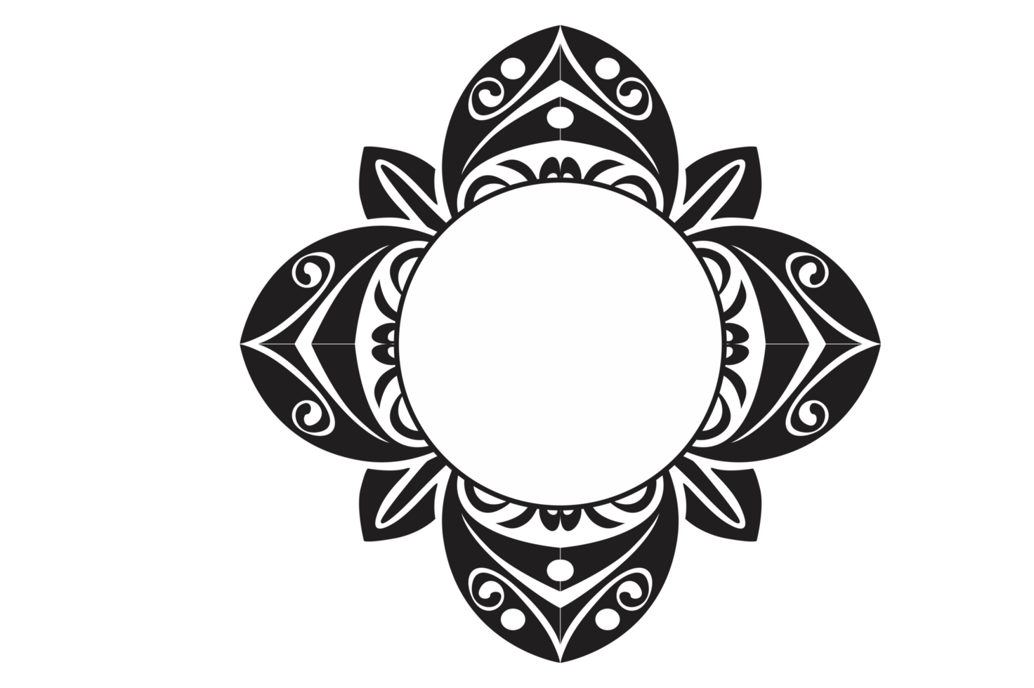 Flower Ornament Border with a design and a transparent background png